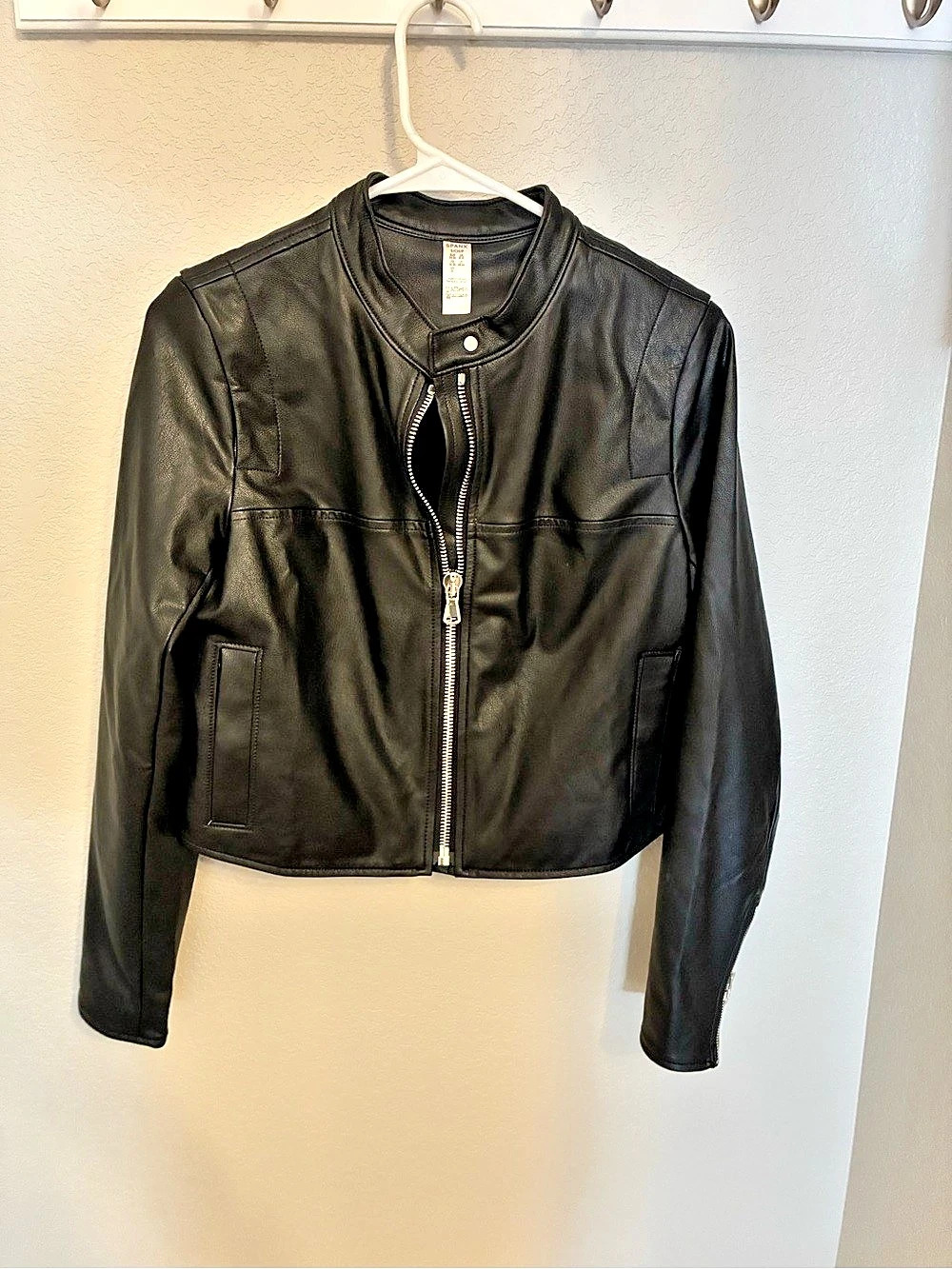 SPANX Faux Leather Moto Jacket Black Small